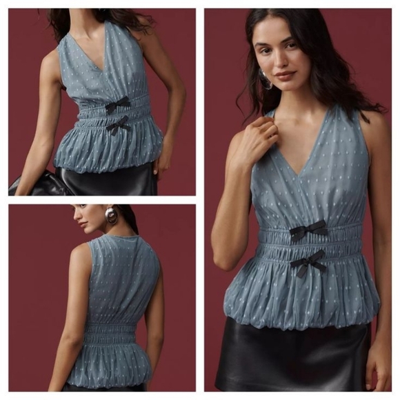 NWT STUNNING Sleeveless Blouse Top With Bow Detail - M - Picture 2 of 9